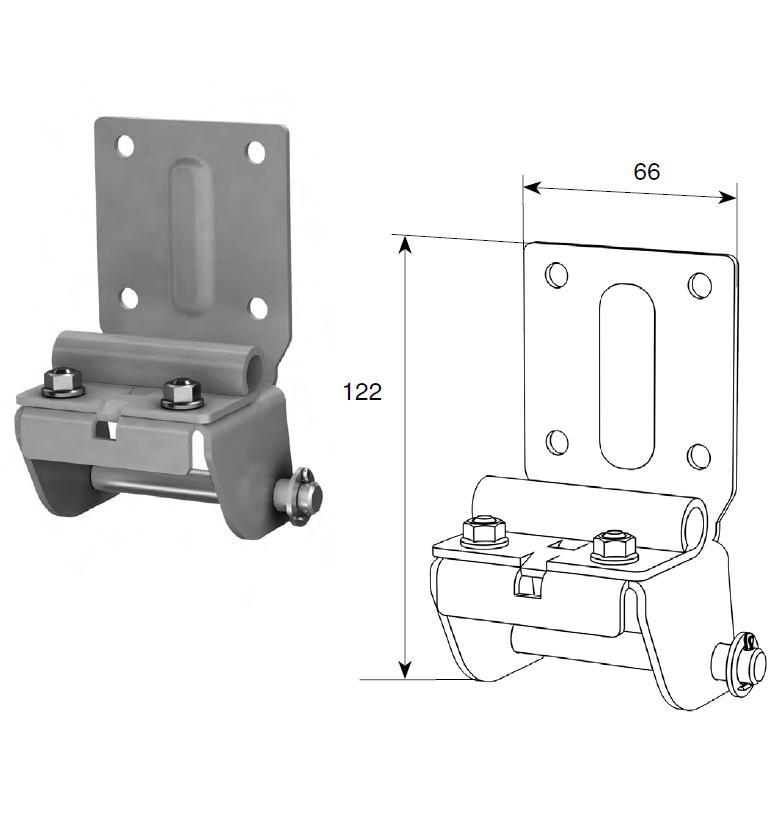 SPVE1408-RAL9003 нижний угловой кронштейн регулируемый габаритные размеры